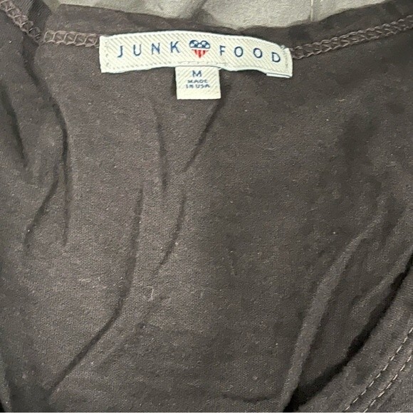 Junk Food Clothing Floral Batman Logo Black Scoop Neck Tee Size Medium - Picture 6 of 6